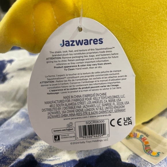 🦇Squishmallows Yalitza Lemon Citrus Bat Crossover Series 1 HTF 8” Kellytoy BNWT - Picture 5 of 6